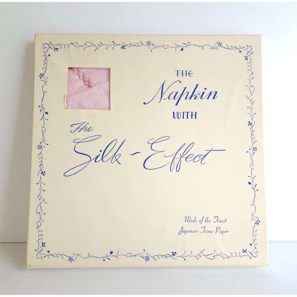 Vintage Japan Rice Paper Luncheon Napkins in‎ Box, Silk Effect